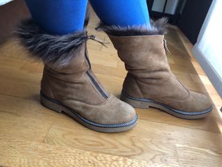 Botines piel vuelta camel y pelo interior T 40-41