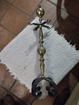 Soporte utensilios chimenea cobre