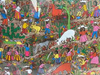 PINTURA ARTE POPULAR PINTADO SOBRE AMATE