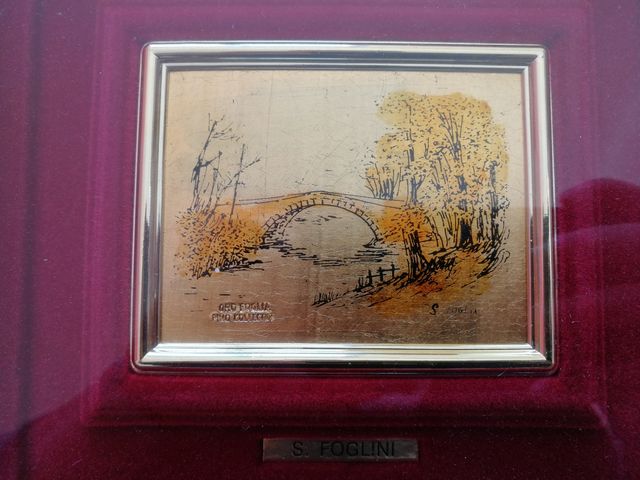 Quadro dipinto su foglia d'oro