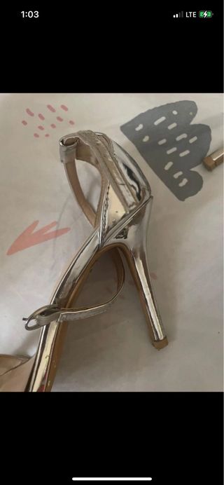 sandalias tacon fino plateadas 