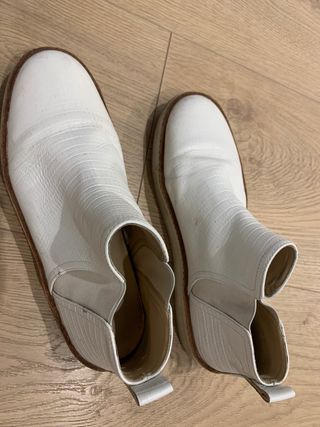 Botin de piel blanco
