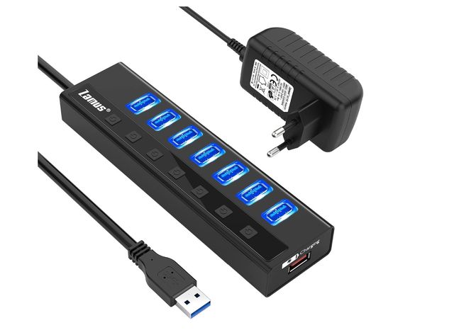 CONCENTRADOR USB/ 7 PUERTOS/ALTA VELOCIDAD