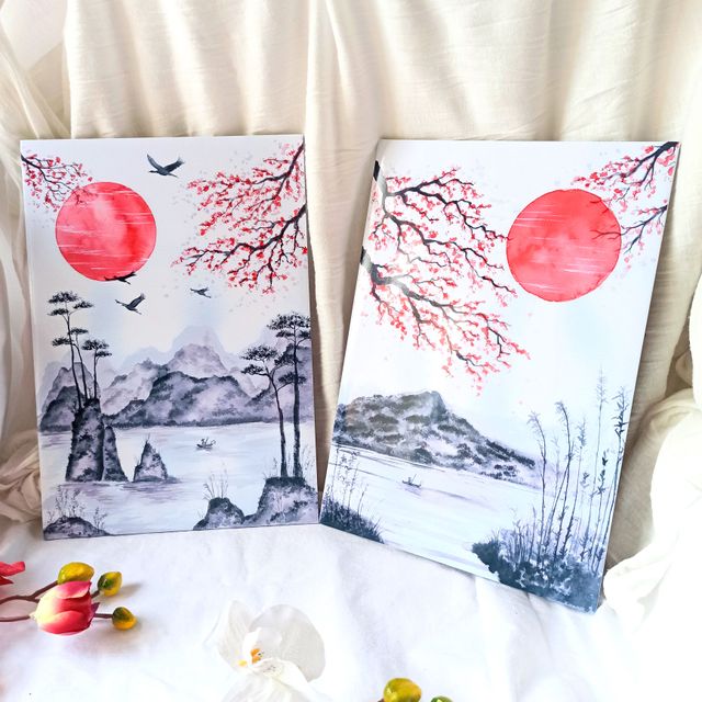 Lote de 2 cuadros japoneses verticales / Prints