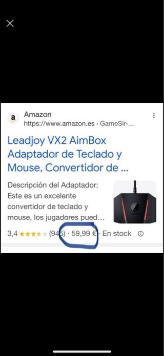 Adaptador Xbox, PC o Nintendo Teclado y raton