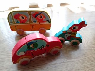 Puzzle 3D Djeco Jako&Co 18meses madera vehiculos