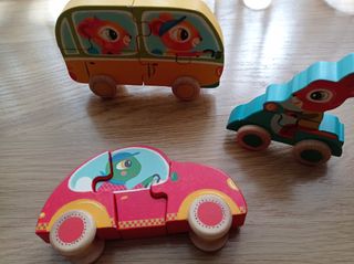 Puzzle 3D Djeco Jako&Co 18meses madera vehiculos