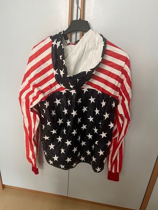 giubbino con cappuccio bandiera americana vintage 