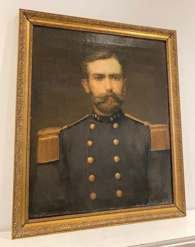 Escuela Alemana Retrato de un soldado. XIX Firmado