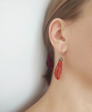 Pendientes de coral rojo