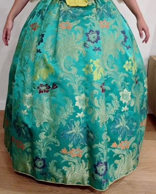 Falda de fallera color verde mujer