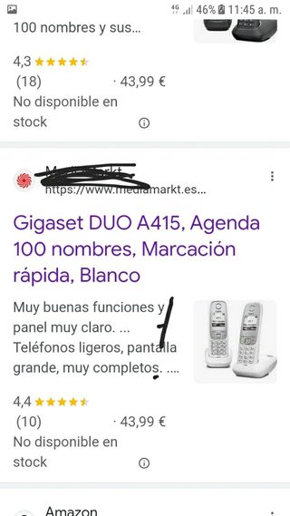 Teléfono inalámbrico Gigaset duo a415