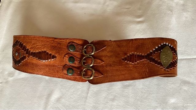 cinturo de piel artesanal pieza unica original