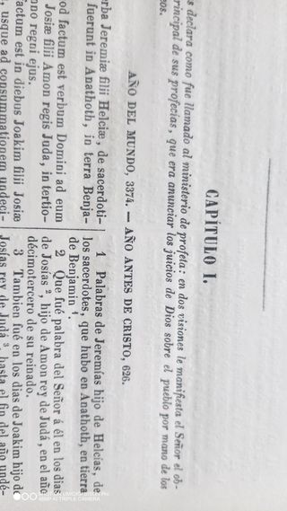 Biblia 1868 Vulgata tomo suelto con parte de la Bi