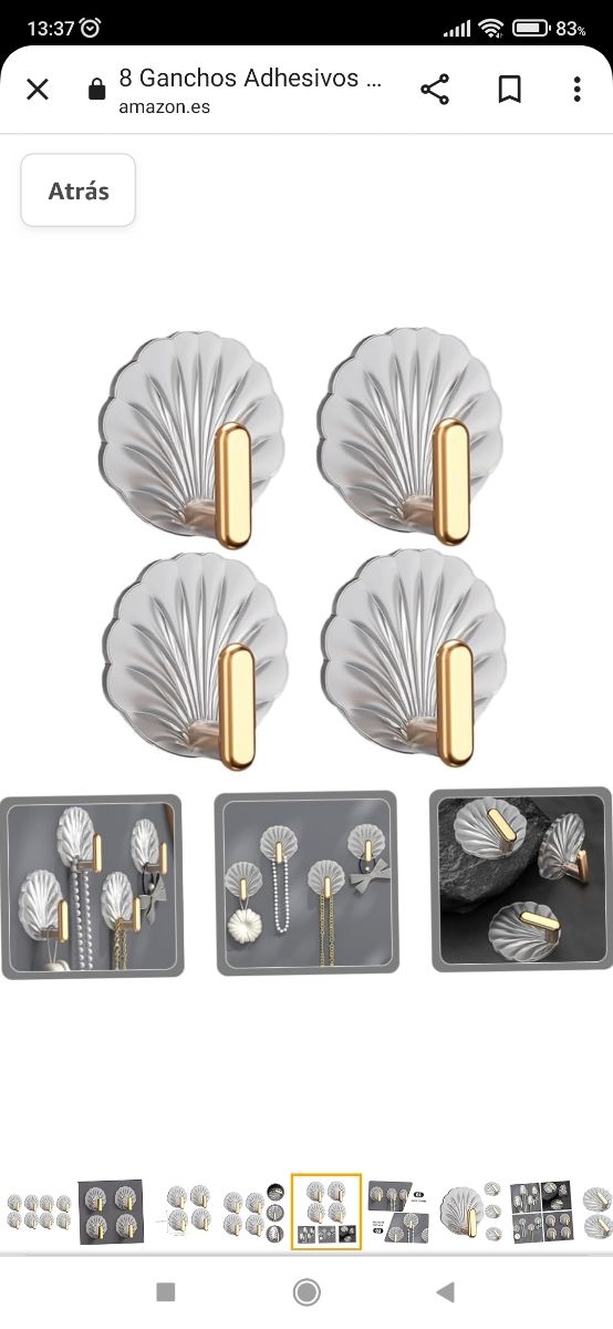 Ganchos decorativos adhesivos de pared 