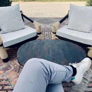 Conjunto de sofas de exterior de madera NUEVO
