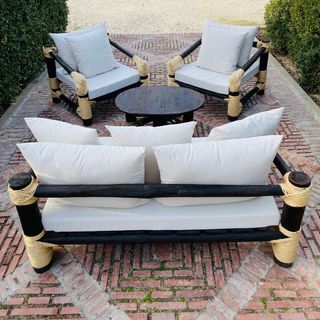 Conjunto de sofas de exterior de madera NUEVO