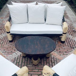 Conjunto de sofas de exterior de madera NUEVO