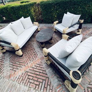 Conjunto de sofas de exterior de madera NUEVO