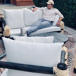 Conjunto de sofas de exterior de madera NUEVO