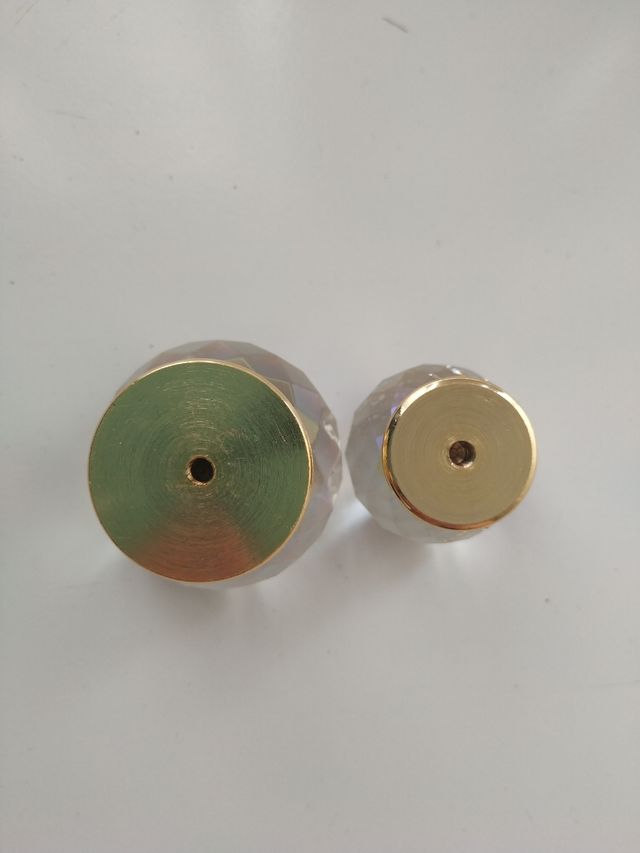 Pomos cristal / base oro
