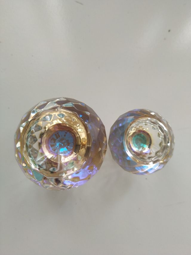 Pomos cristal / base oro