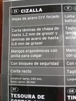 TIJERAS CORTA CHAPAS
