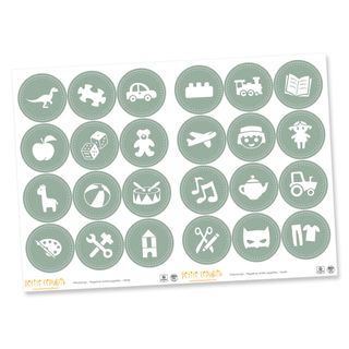 Pegatinas VERDES organizadoras juguetes IKEA