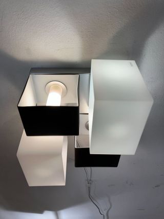 Lampada soffitto vetri cubo bianco/nero