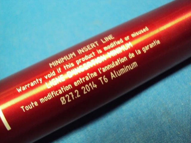 NUEVO Tija Woodman SL PLUS 27.2x600mm Rojo