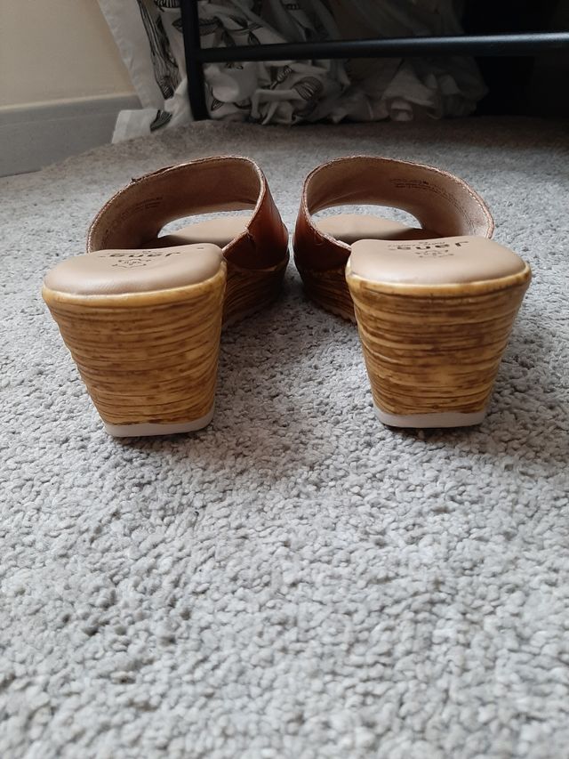 Jana sandalias de piel 38 marrón