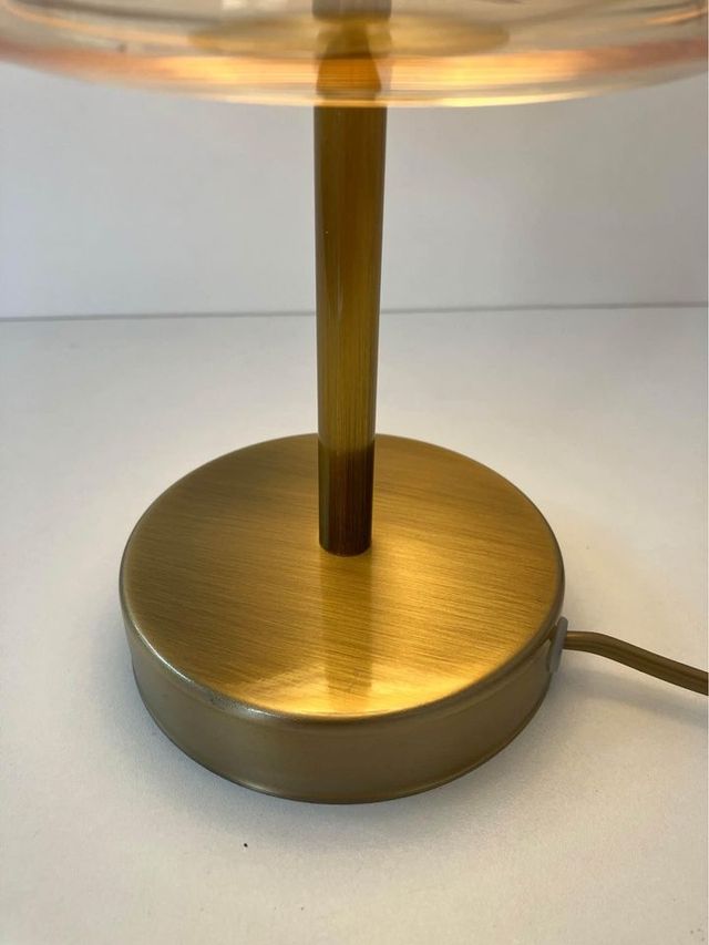 Lampada tavolo ottone/vetro soffiato