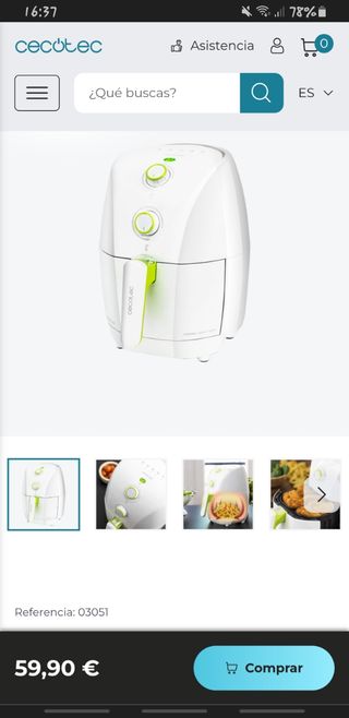 Cecotec Cecofry Compact Rapid White Freidora