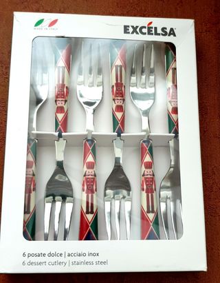 6 Tenedores de postre Navidad