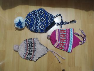 Lote  3 gorros de lana