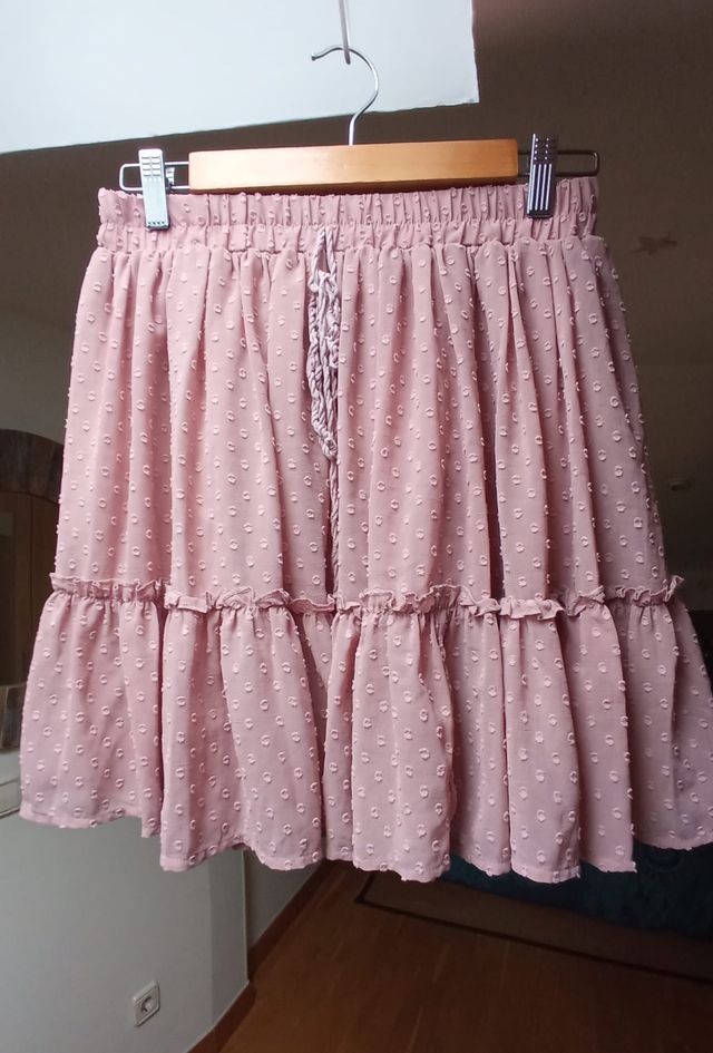 Falda rosa palo cintura elástica Talla M