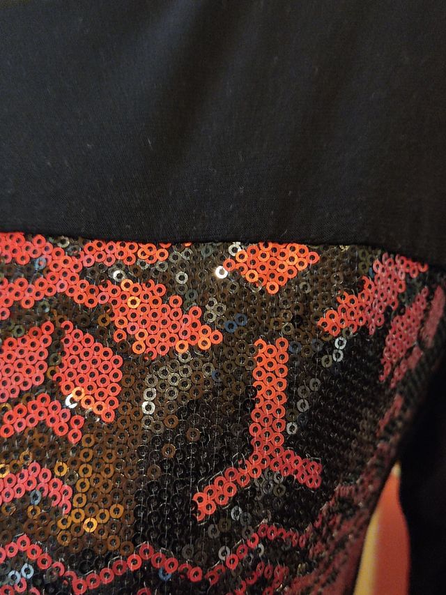 Blusa terciopelo negro con brillantes 