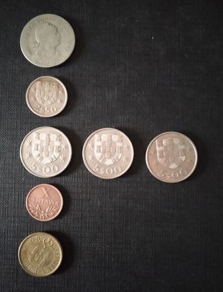 Lote 7 monedas Portuguesas