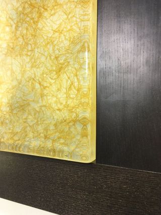 Lampada soffitto quadrata legno wenge'/vetro ambra