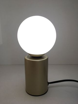 Lampada tavolo touch dimmer oro/vetro sfera bianco