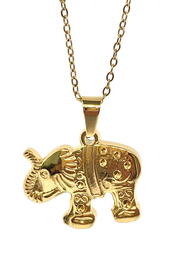 Collar de acero inoxidable dorado o plateado