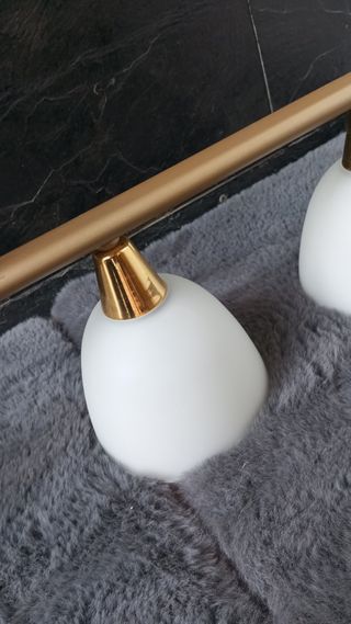 Lampara techo dorado bronce con 4tulipas