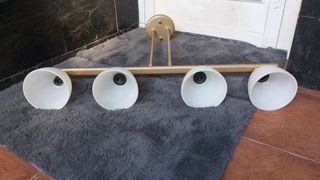 Lampara techo dorado bronce con 4tulipas