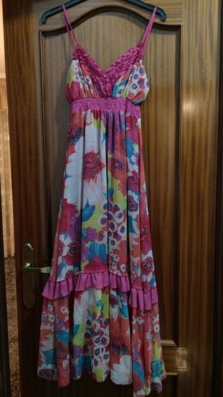 Vestido Gasa Largo Evento Fiesta 