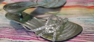 Sandalias verde mar gliter. Talla 39 . Nuevas