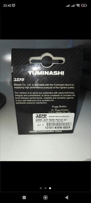 Pistón YUMINASHI para Honda Pcx SH CBR 60mm