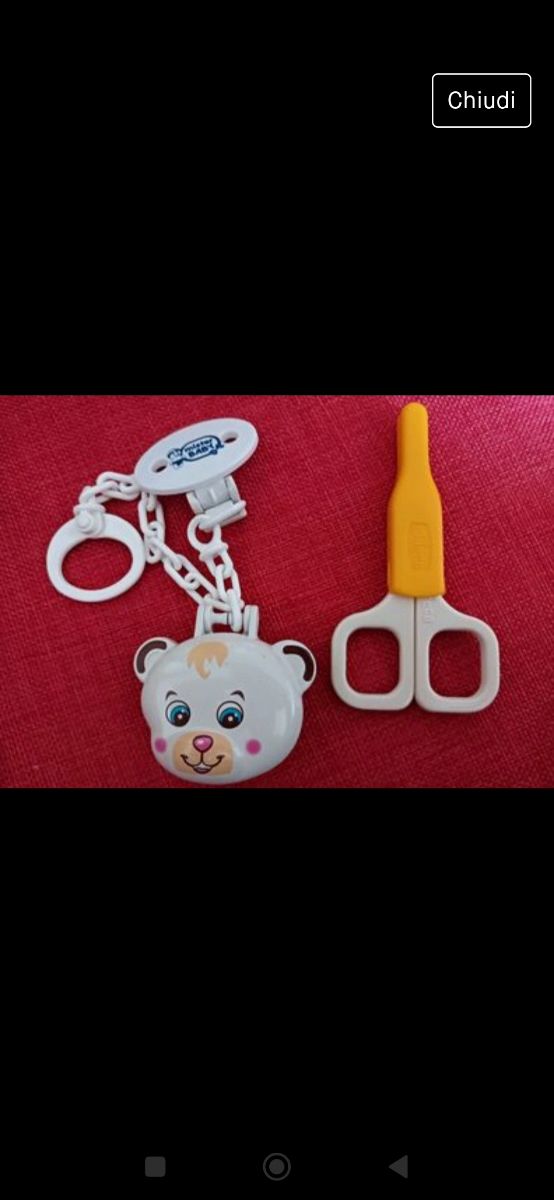 Forbicina chicco con porta ciuccio 