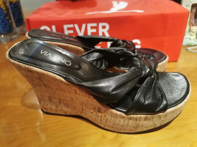 Sandalias plataforma n 38 negras. Como nuevas