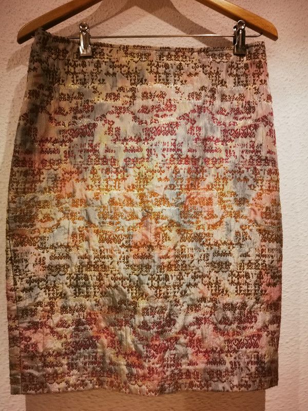 falda fiesta rosa brillo alta costura talla 38