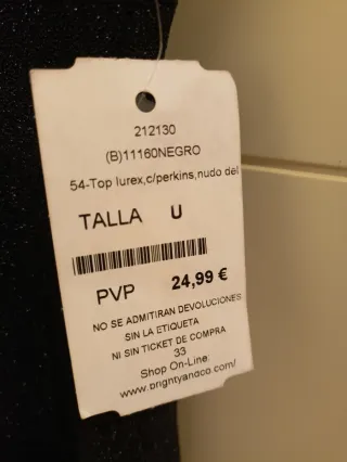 Top negro con brillo NUEVO CON ETIQUETA